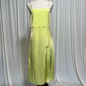 Zara Chartreuse slip dress